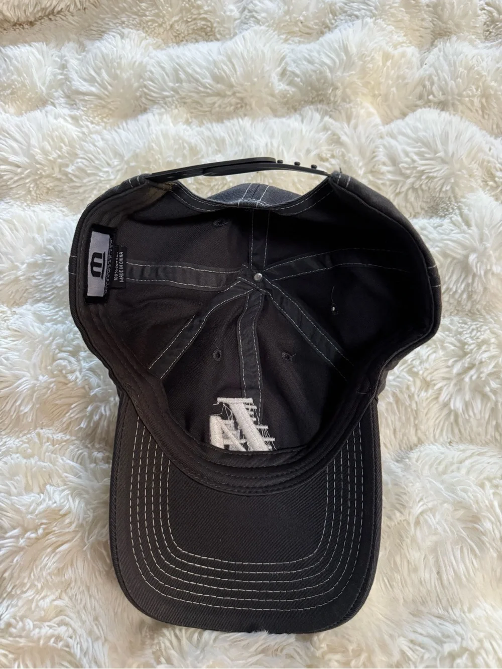 Black LA Baseball Cap with White Embroidered Logo